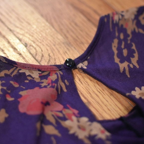 Chaps Purple Floral Ruffle Tank Top - Picture 5 of 7